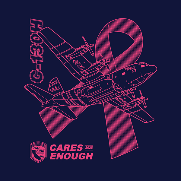 CAL FIRE Cares Enough to Wear Pink 2025 C-130H Shirt - Image 3