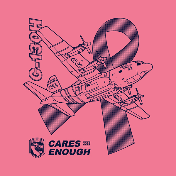 CAL FIRE Cares Enough to Wear Pink 2025 C-130H Shirt - Image 6
